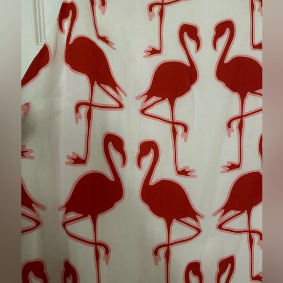 Anthropologie Maeve Flamingo Print Sleeveless Dress linen - Picture 6 of 7
